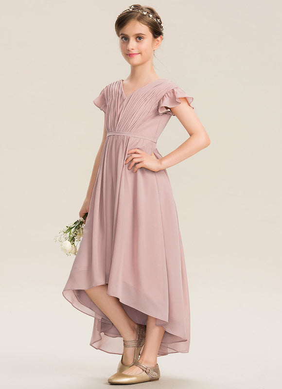 Robe Asymétrique Rose Flottante - gallery 2