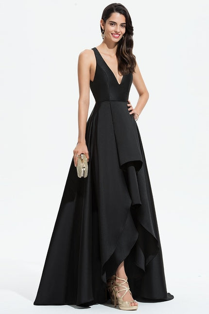 Robe Asymétrique Noir Élégant - gallery 3