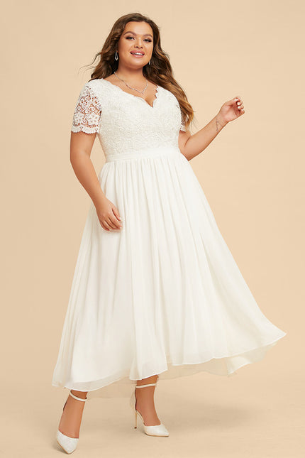 Robe Asymétrique Élégante Dentelle - gallery 9