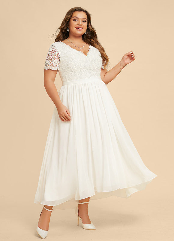 Robe Asymétrique Élégante Dentelle - gallery 9