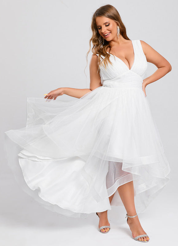 Robe Asymétrique Tulle Vaporeuse - gallery 9