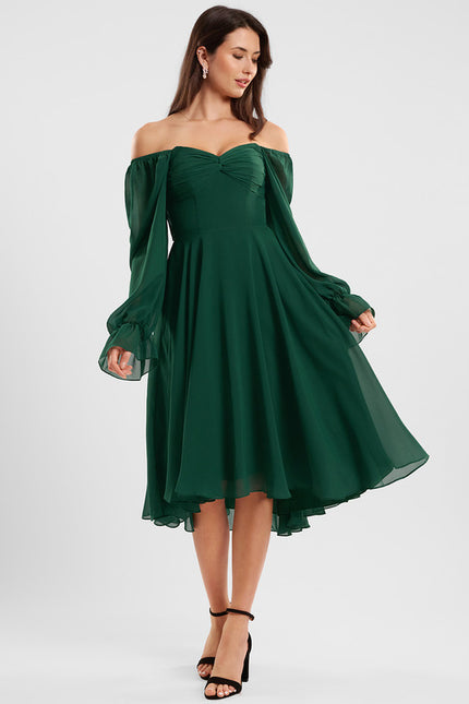 Robe Asymétrique Fluide Vert Pâle - gallery 6