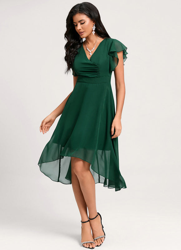 Robe Asymétrique Fluide Vert Pâle - gallery 1