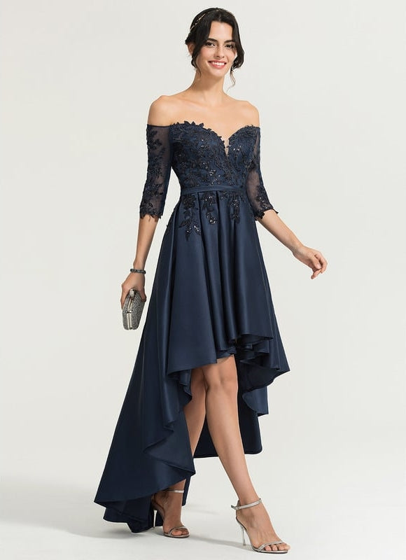 Robe Asymétrique Élégance Marine - gallery 1