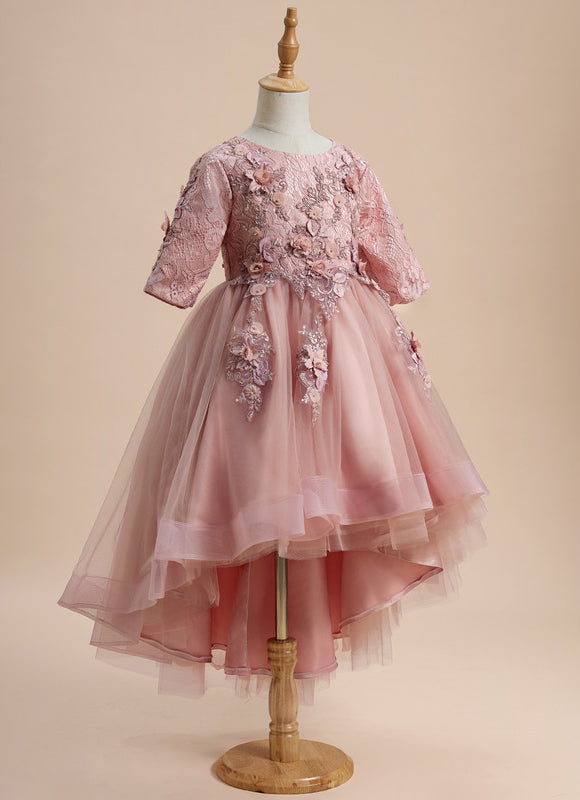 Robe Asymétrique Tulle Fleurie