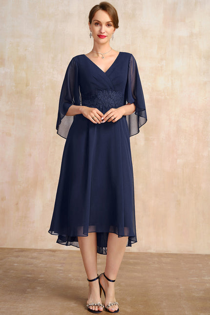 Robe Asymétrique Fluide Marine Élégante - gallery 2