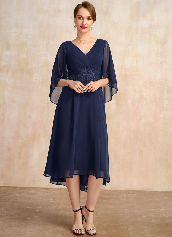 Robe Asymétrique Fluide Marine Élégante - gallery 2