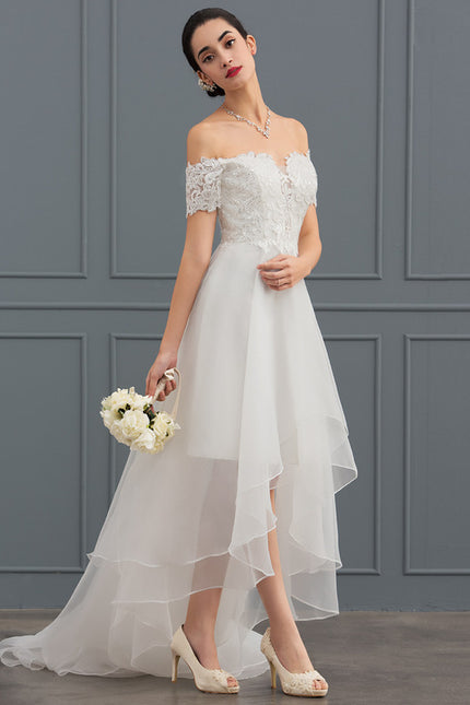 Robe Asymétrique Organza Étoilée - gallery 2