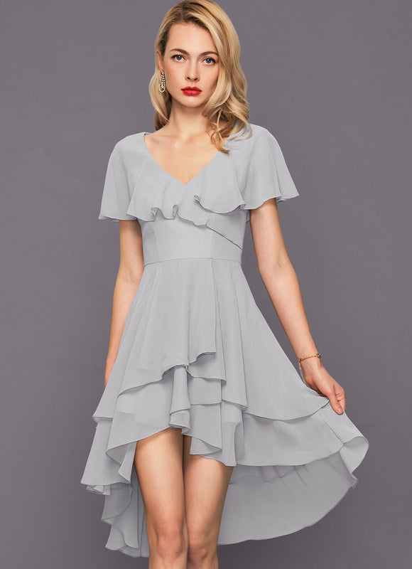 Robe Asymétrique Fluide Vert Pâle
