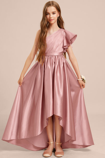 Robe Asymétrique Satin Lilas