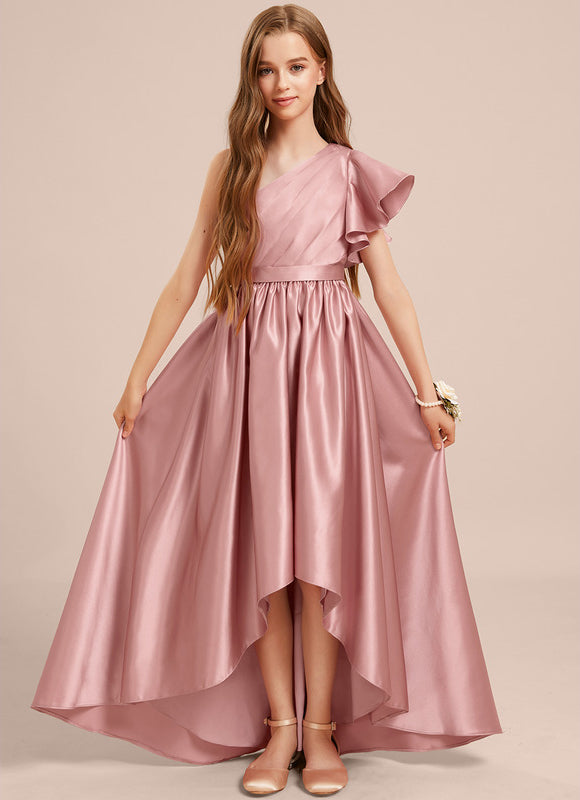 Robe Asymétrique Satin Lilas