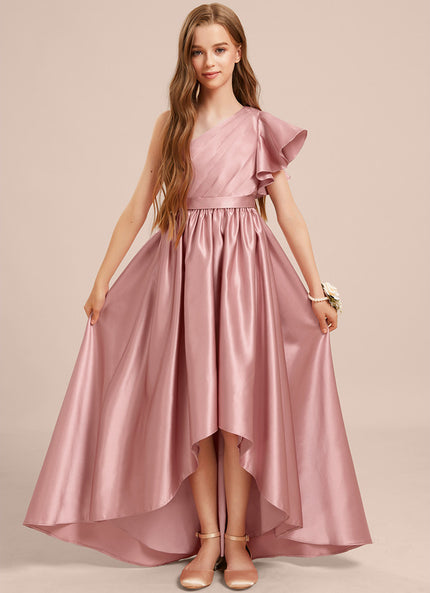 Robe Asymétrique Satin Lilas