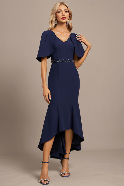 Robe Asymétrique Sirène Bleu Nuit - gallery 5