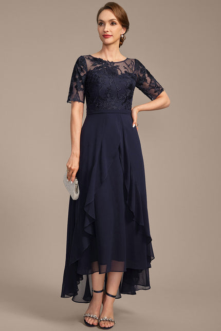 Robe Asymétrique Marine Élégante - gallery 2
