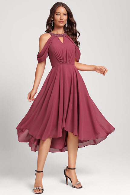 Robe Asymétrique Bicolore Chic - gallery 1