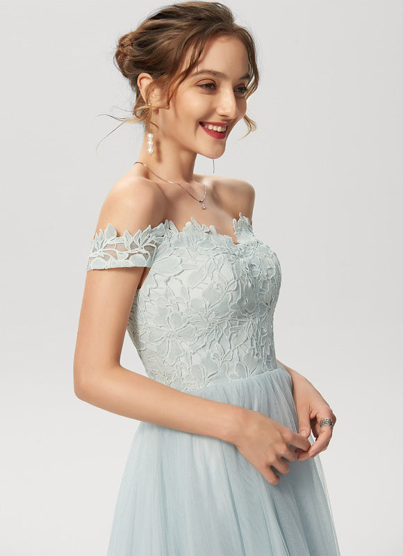 Robe Asymétrique Tulle Ciel - gallery 5