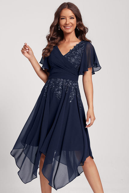 Robe Asymétrique Dentelle Élégante