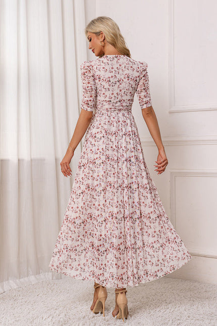 Robe Longue Asymétrique Fleurie - gallery 1