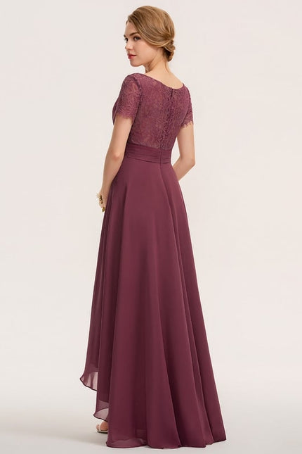 Robe Asymétrique Fluide Dentelle Marine - gallery 5