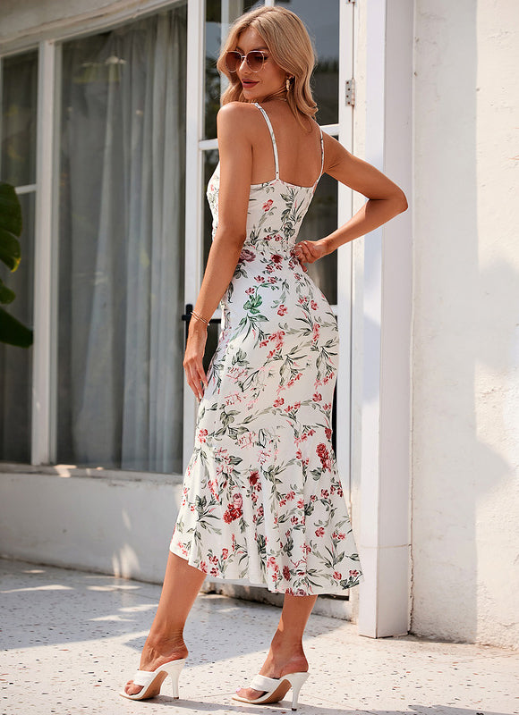 Robe Asymétrique Midi Fleurs Chic - gallery 4
