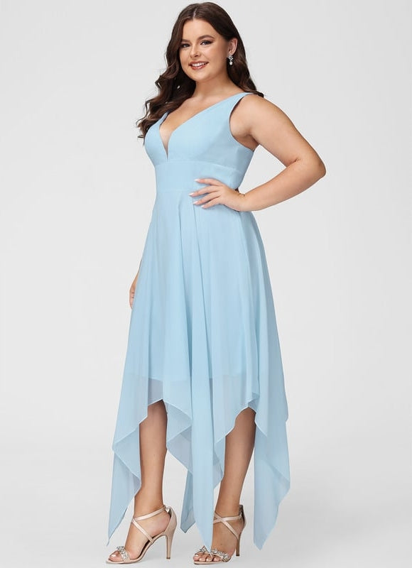 Robe Asymétrique Fluide Vert Pâle - gallery 8