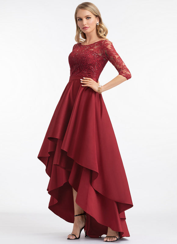 Robe Asymétrique Bordeaux Élégante - gallery 2