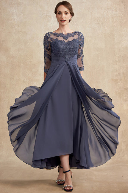 Robe Asymétrique Dentelle Lavande - gallery 3