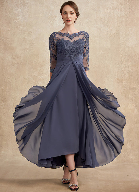 Robe Asymétrique Dentelle Lavande - gallery 3