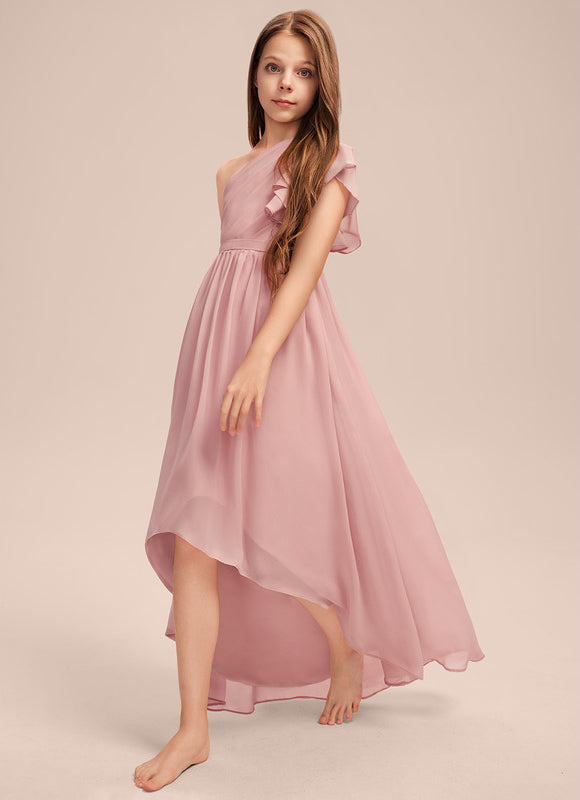 Robe Asymétrique En Mousseline Légère - gallery 5