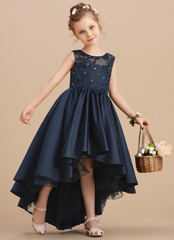 Robe Asymétrique Satin Fleurie