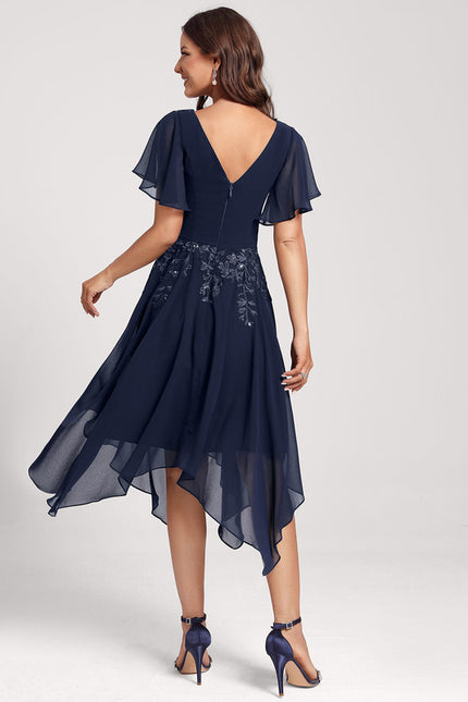 Robe Asymétrique Dentelle Élégante - gallery 2