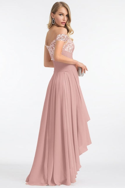 Robe Asymétrique Rosée Plissée