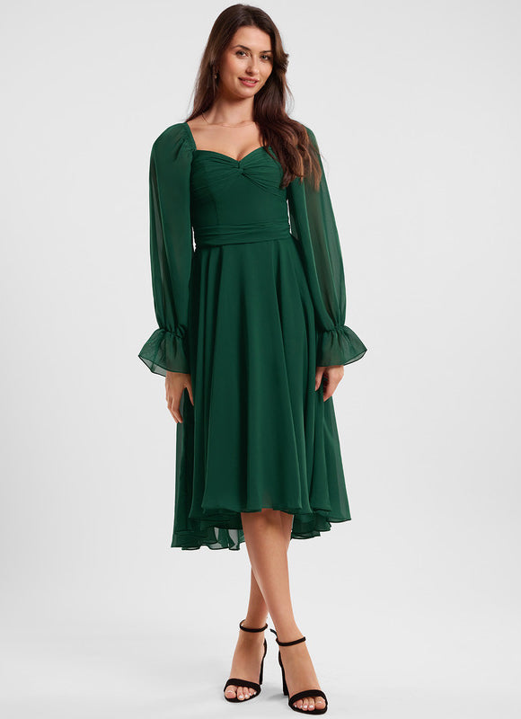 Robe Asymétrique Fluide Vert Pâle - gallery 3