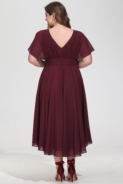 Robe Asymétrique Fluide À Volants - gallery 9
