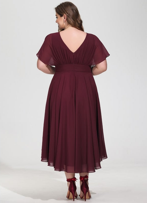 Robe Asymétrique Fluide À Volants - gallery 9