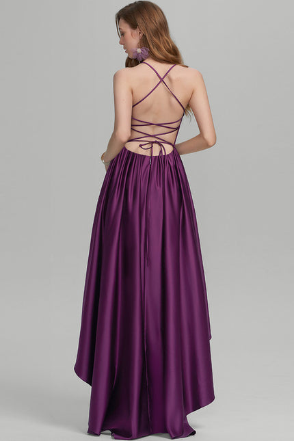 Robe Asymétrique Éclat De Satin Royal - gallery 2