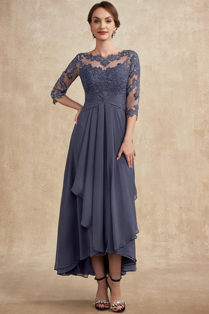 Robe Asymétrique Dentelle Lavande - gallery 6