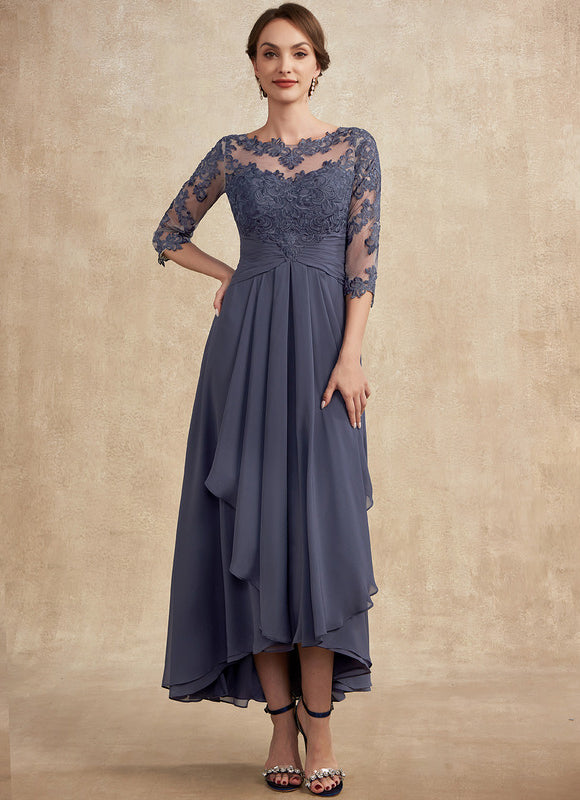 Robe Asymétrique Dentelle Lavande - gallery 6