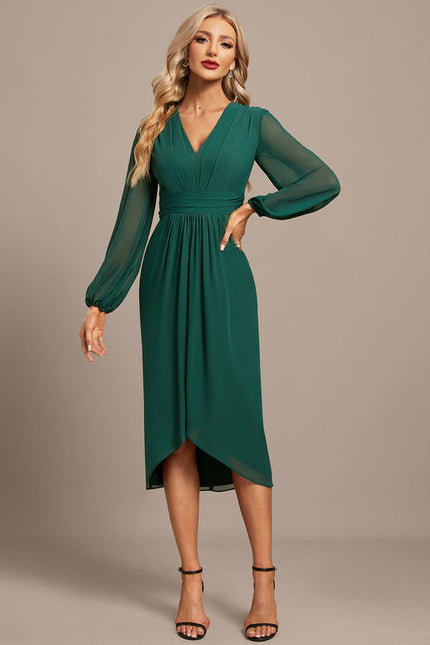 Robe Asymétrique Vert Émeraude Élégante - gallery 4