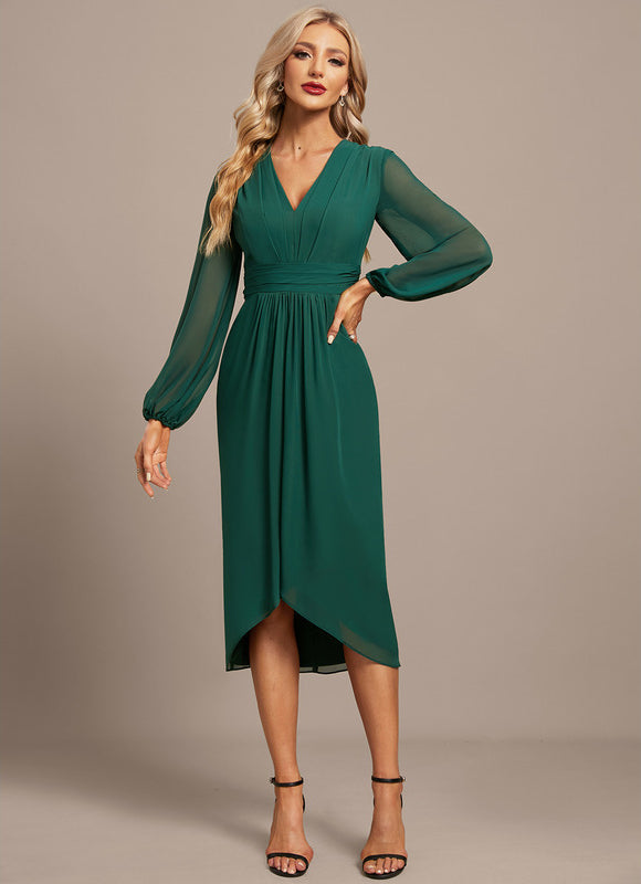 Robe Asymétrique Vert Émeraude Élégante - gallery 4