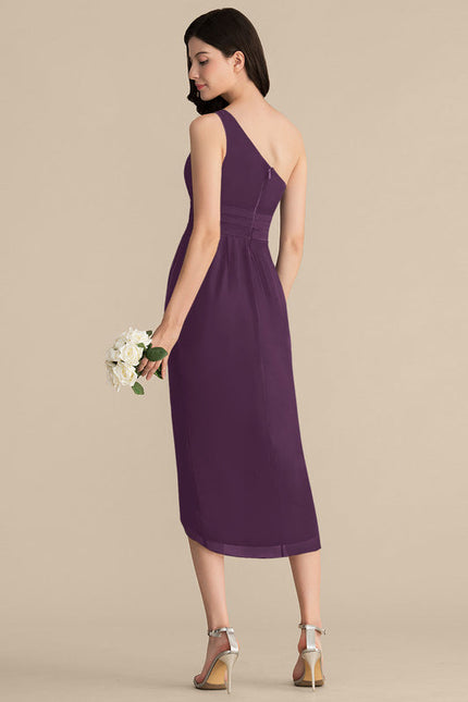 Robe Asymétrique Violet Drapée - gallery 4
