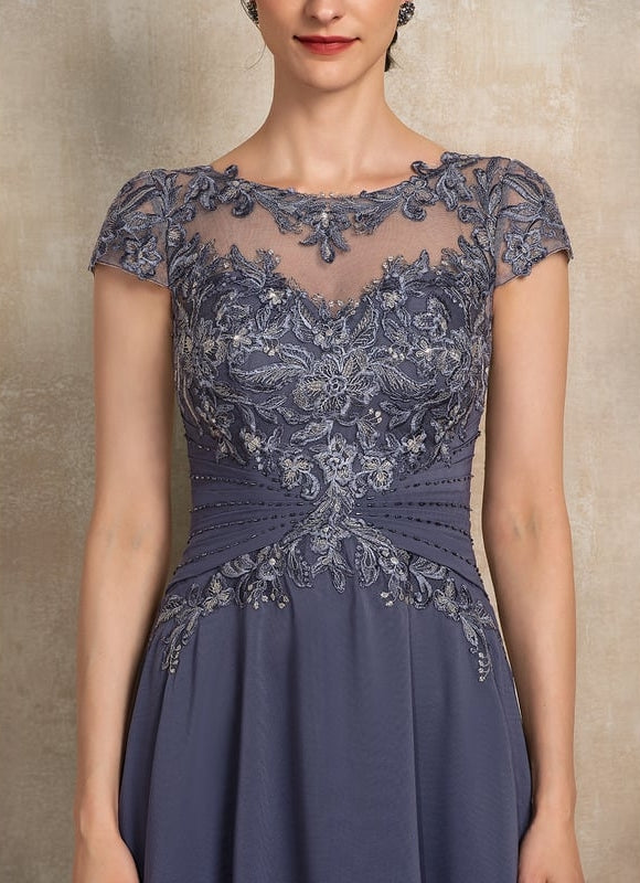 Robe Asymétrique Grise Élégante - gallery 5
