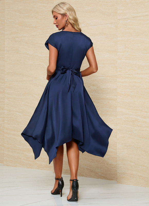 Robe Asymétrique Vaporeuse Satinée - gallery 1