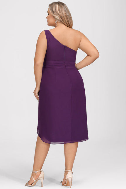 Robe Asymétrique Violet Drapée - gallery 6