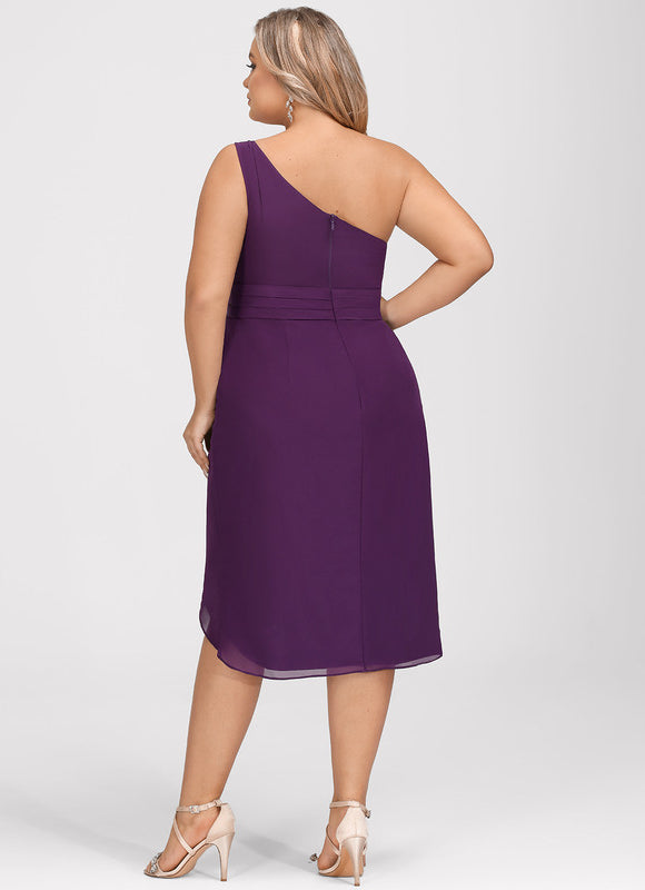 Robe Asymétrique Violet Drapée - gallery 6