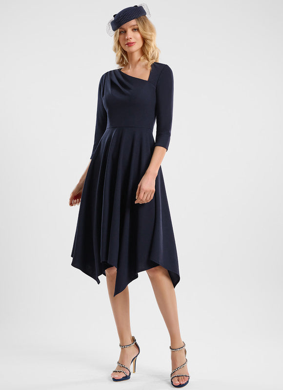 Robe Asymétrique Cocktail Asymétrique Marine