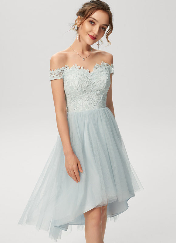 Robe Asymétrique Tulle Ciel - gallery 3