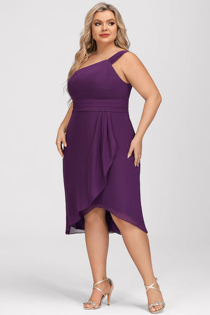 Robe Asymétrique Violet Drapée - gallery 8