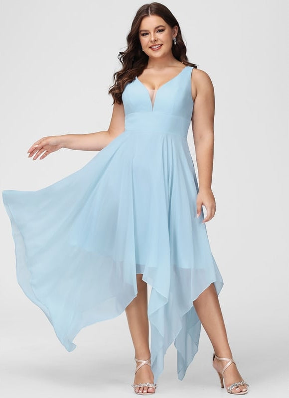 Robe Asymétrique Fluide Vert Pâle - gallery 5