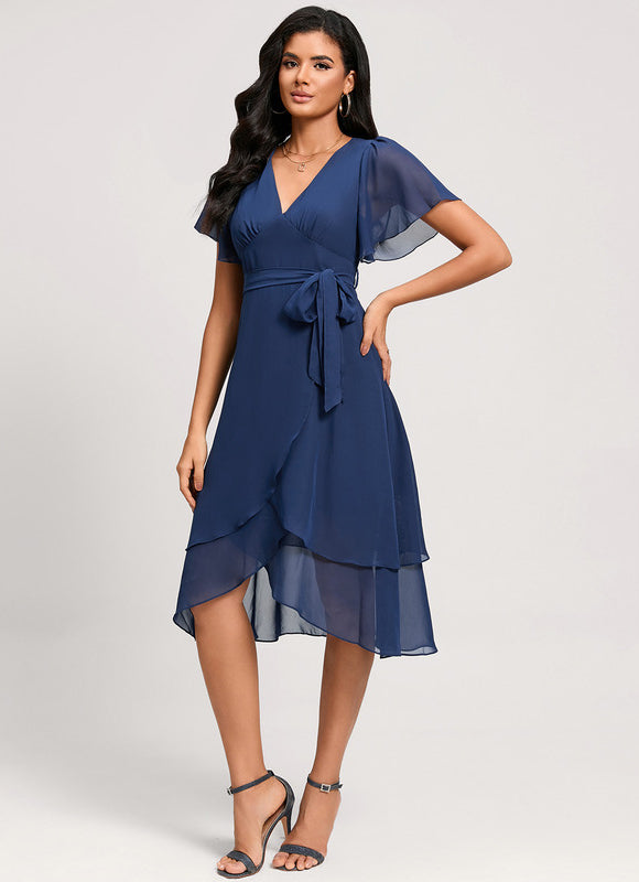 Robe Asymétrique Fluide Vert Pâle - gallery 2